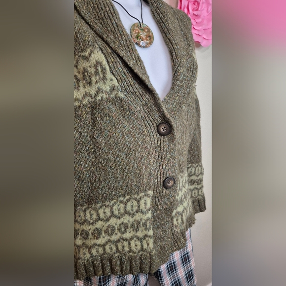 Gorgeous Woolrich Wool Lambs Wool Shawl Collar 2 Button Cardigan Grammacore - Picture 3 of 7